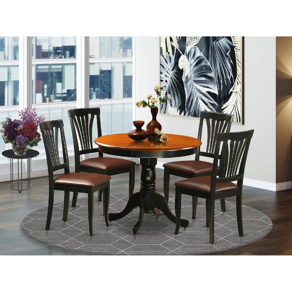 Left. East West Furniture - 5 Pc Kitchen nook setin Black and Cherry - Black & Cherry.