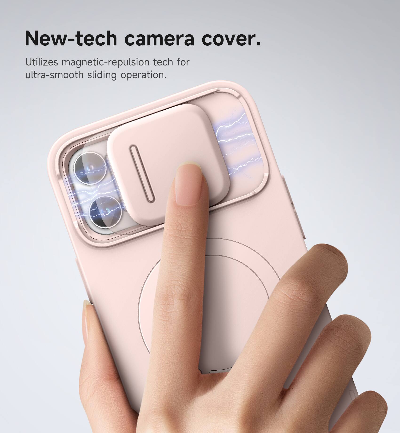 New-tech camera cover.  
Utilizes magnetic-repulsion tech for ultra-smooth sliding operation.