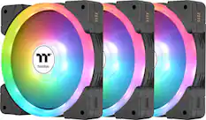 Front. Thermaltake - SWAFAN EX12 ARGB Sync 120mm Computer Case Cooling Fan TT Premium Edition (3-Pack) - Black.