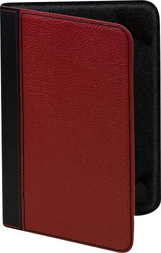 Front Standard. JIVO - Leather Case for Select E-Readers - Red/Black.