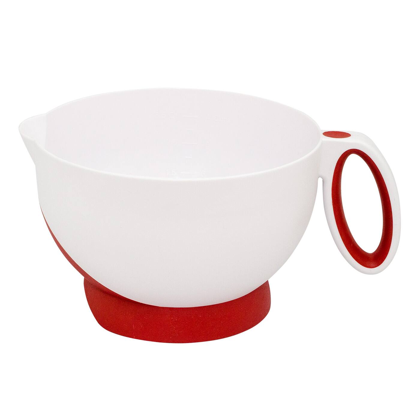 Front. Cuisipro - Deluxe Batter Bowl Mixing With Handle And Measurements - Red.