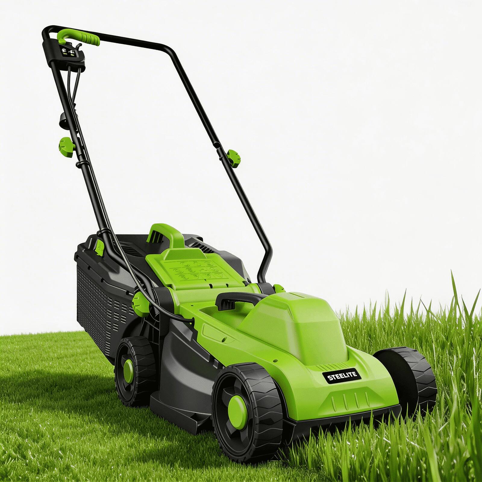 Alt View 6. Steelite - 13 Inch 11-Amp Corded Electric Lawn Mower 5-Position Cutting Height Adjustment with 8-Gallon Collection Bag.