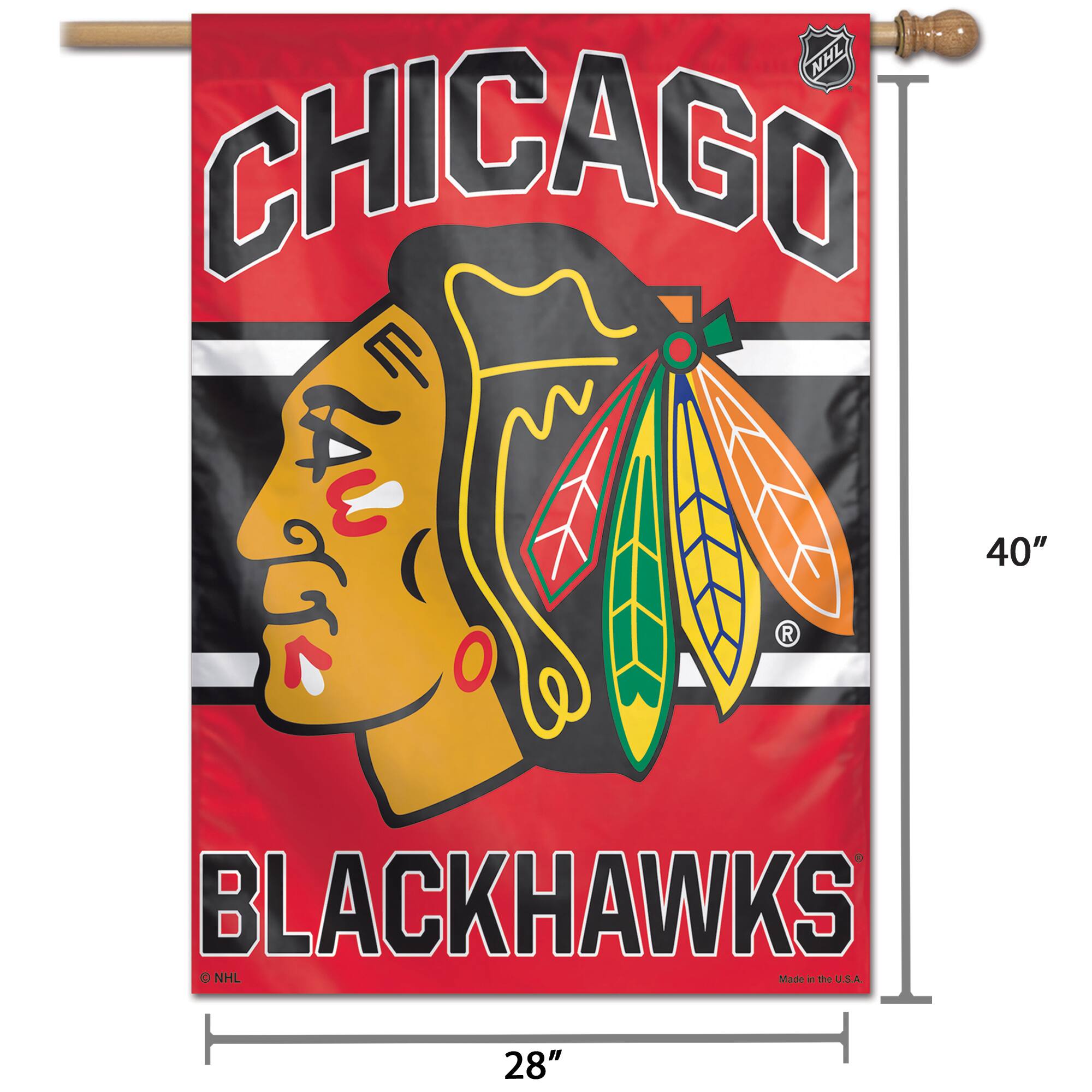 NHL CHICAGO  
BLACKHAWKS  
Made in the U.S.A.  
40" x 28"