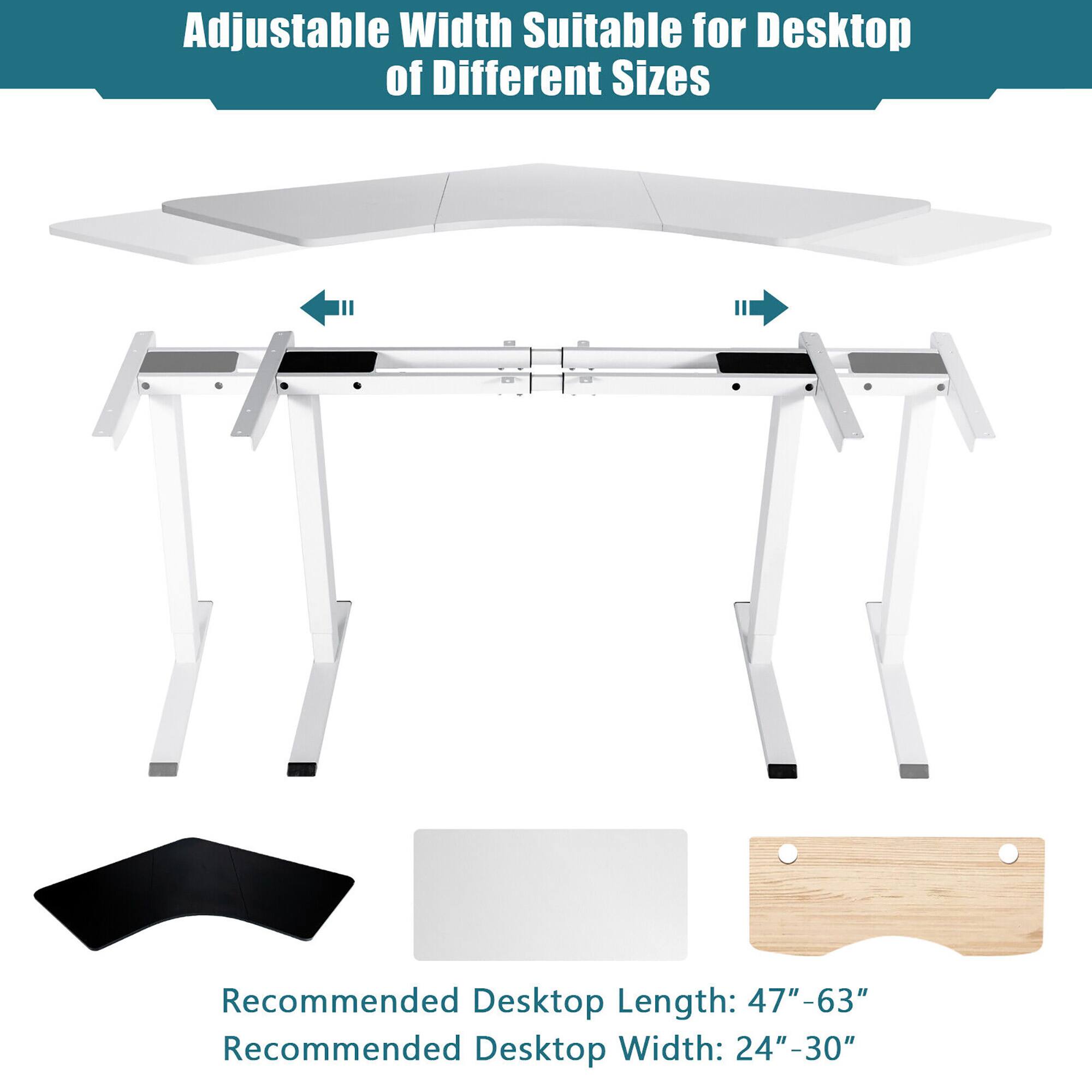 Adjustable Width Suitable for Desktop of Different Sizes

Recommended Desktop Length: 47"-63"
Recommended Desktop Width: 24"-30"