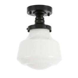 Living District - Lyle 1 light Flush mount - Black And Frosted White Glass
