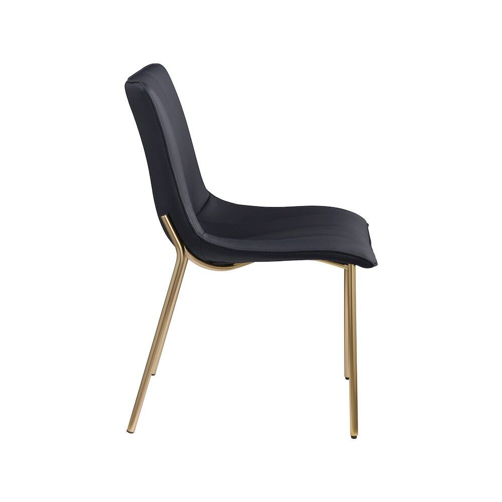 Alt View 2. Meridian Furniture - Isla Black Vegan Leather Dining Chair, Set of 2 - Black.
