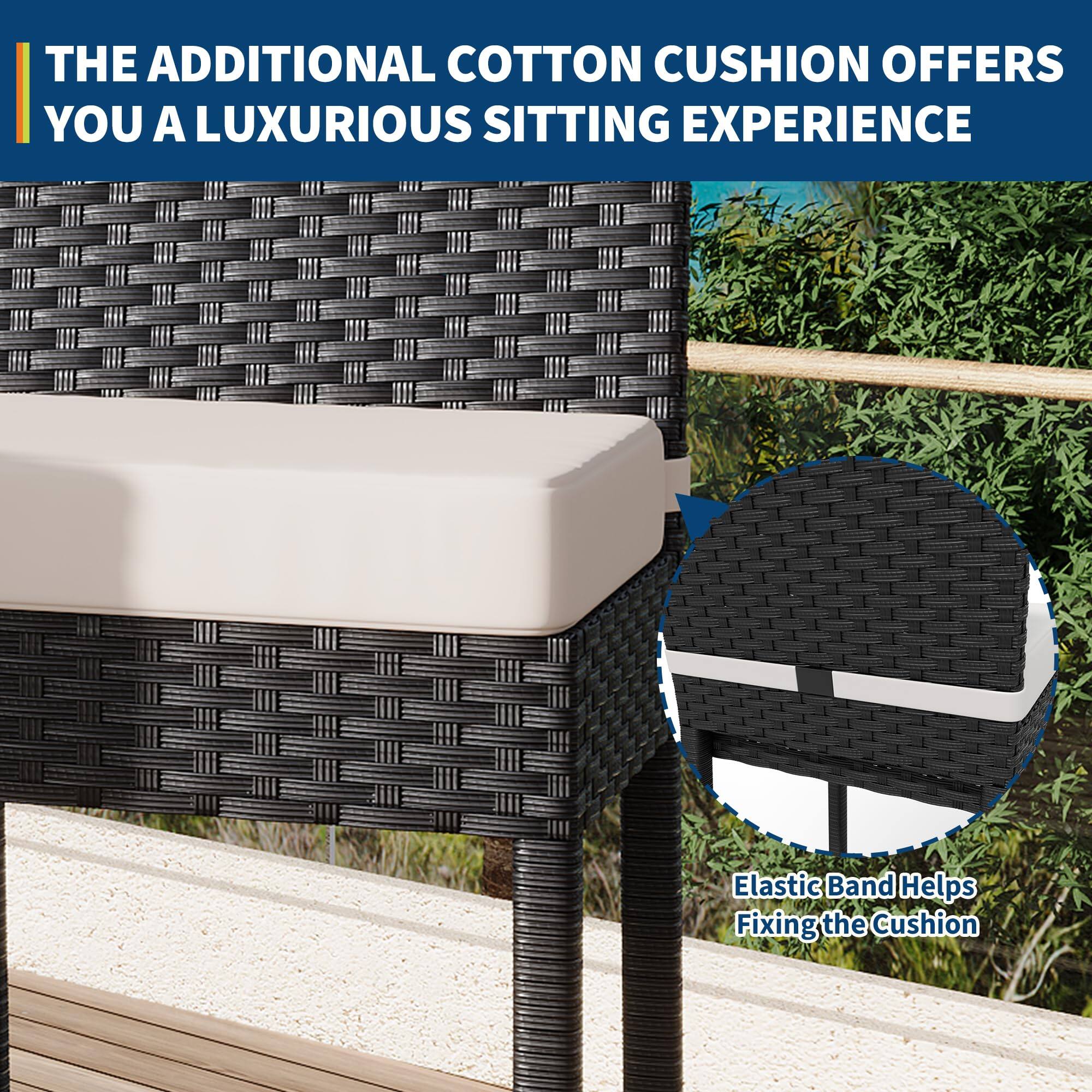THE ADDITIONAL COTTON CUSHION OFFERS YOU A LUXURIOUS SITTING EXPERIENCE

Elastic Band Helps Fixing the Cushion