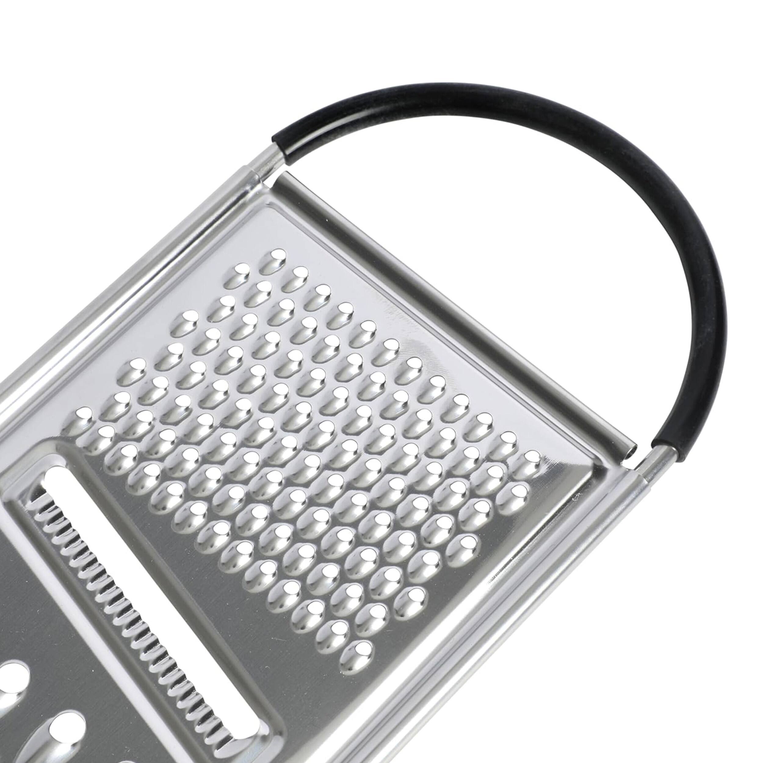 Left. Gibson - Oster Helmsdale Flat Cheese Grater With Anti-Slip Handle - Silver.