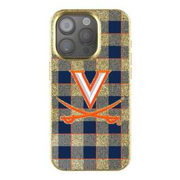 Keyscaper - NCAA - Virginia Cavaliers Plaid Bling iPhone Case - 15 - Gold