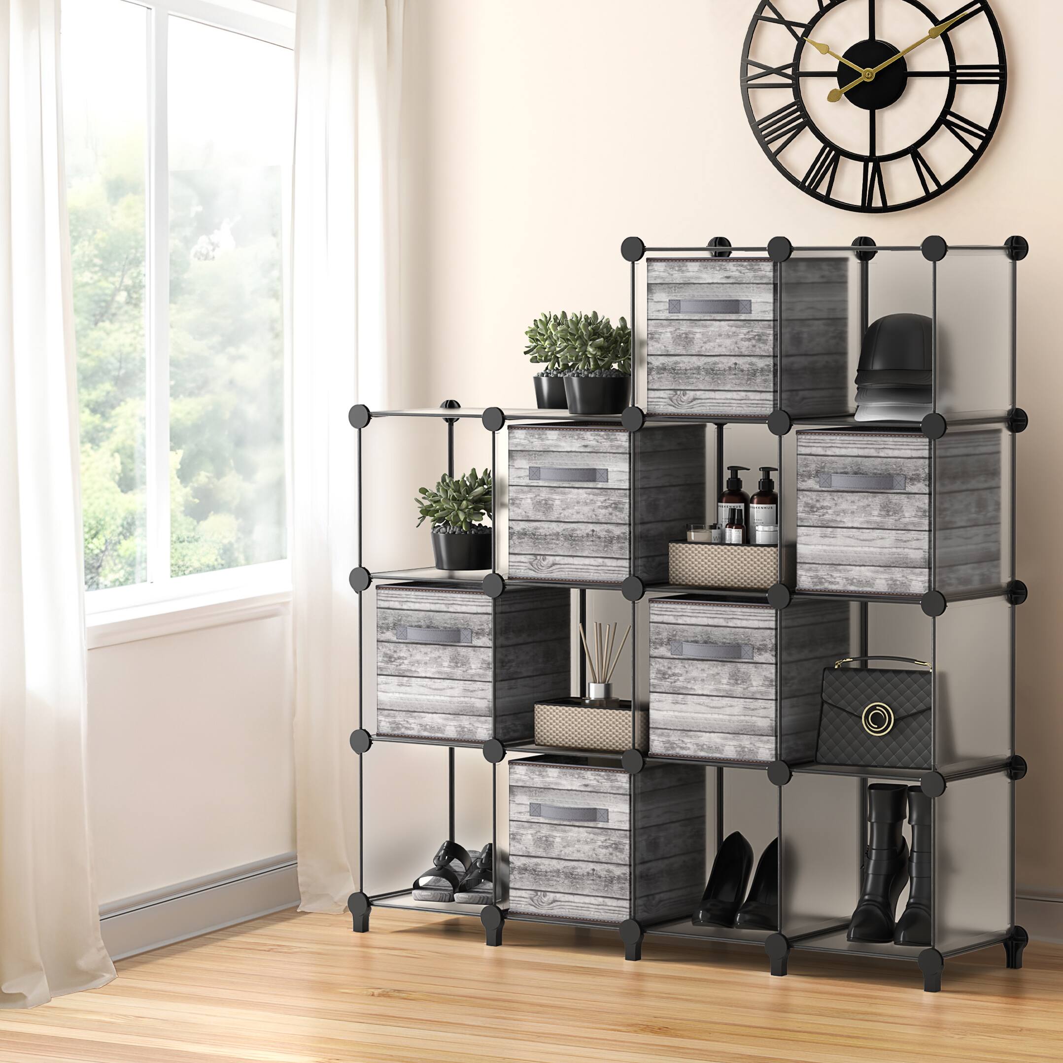 Left. Sorbus - Sorbus 18 Cube Storage Organizer –Waterproof Cubby Shelf - Closet, Toys, Books, Shoes, Décor –Bedroom, Living Room, Kids - Clear.