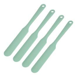Unique Bargains - 4pcs Silicone Jar Spatula, 8" Long Thin Heat Resistant Smooth Scraper for Peanut Butter & Bottles - Light Green