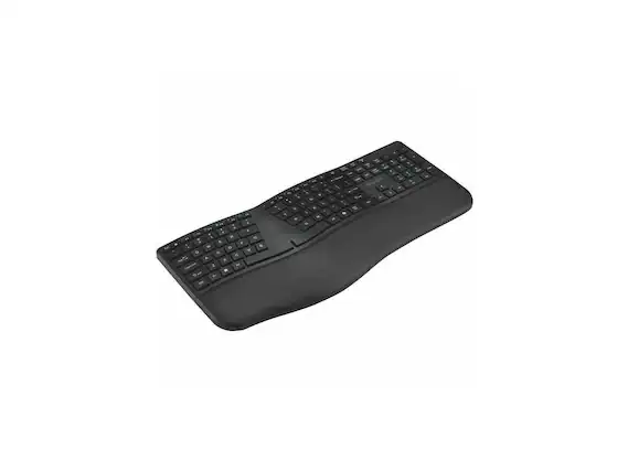 Front. Kensington - Kensington KB680 EQ Ergo Keyboard - Wireless Bluetooth/RF - USB A - Windows/Mac - Black - Black.