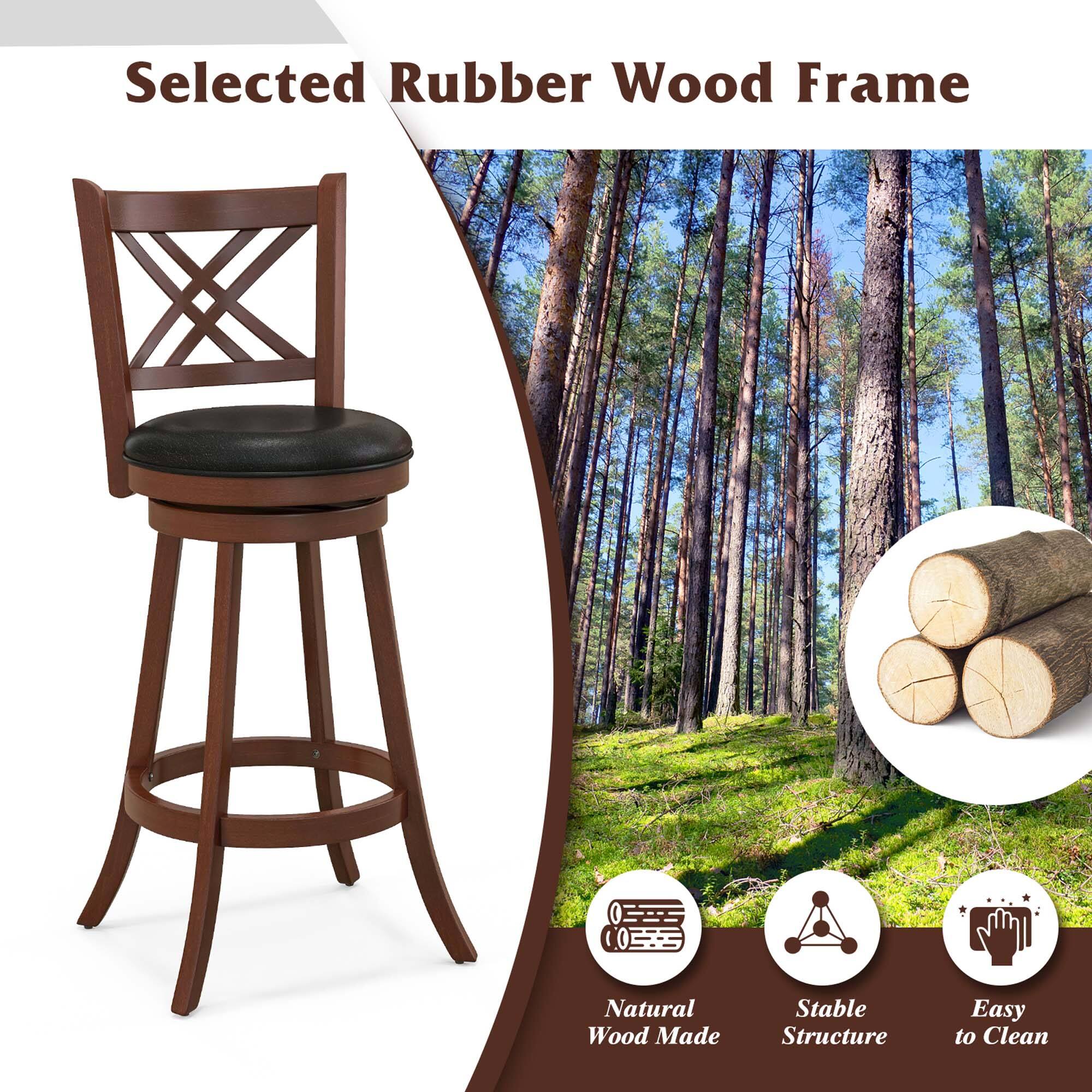 Selected Rubber Wood Frame Natural Wood Made Stable Structure Easy to Clean