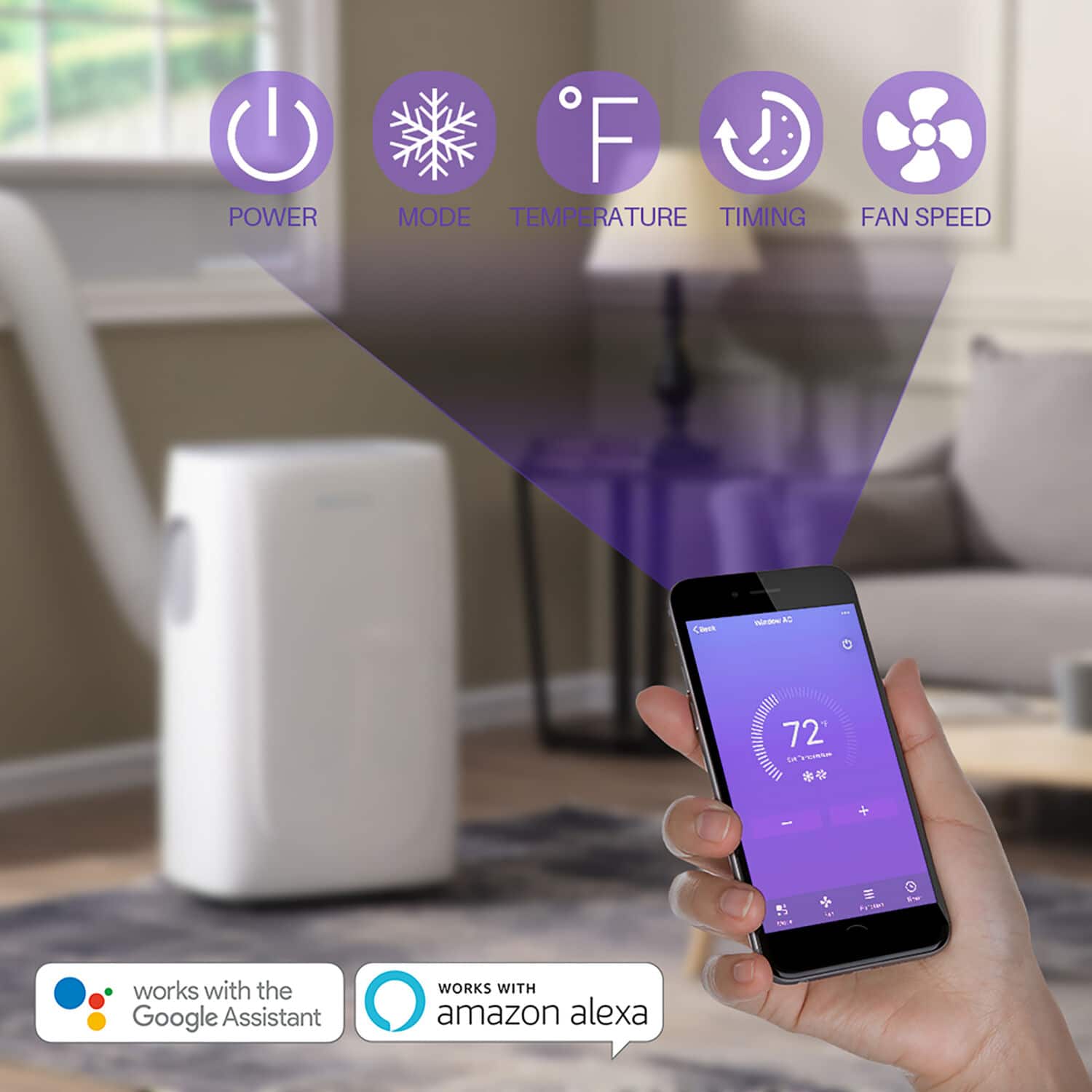 Emerson Quiet Kool - 550 Sq. Ft. 14,000 BUT Portable Air Conditioner - White - Front_Zoom