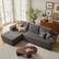 Front. Ovios - 104" Modular Sectional Sofa with Chaise, Modern L Shaped Couch for Living Room - Grey(Corduroy, Left Facing).
