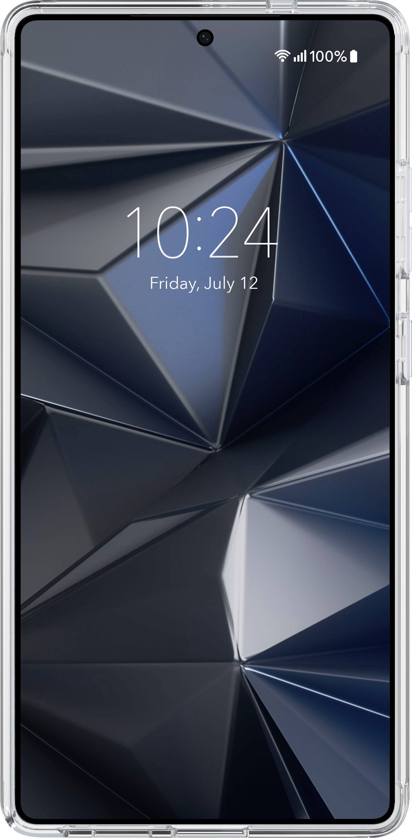 The text on the image reads: "100% 10:24 Friday, July 12".