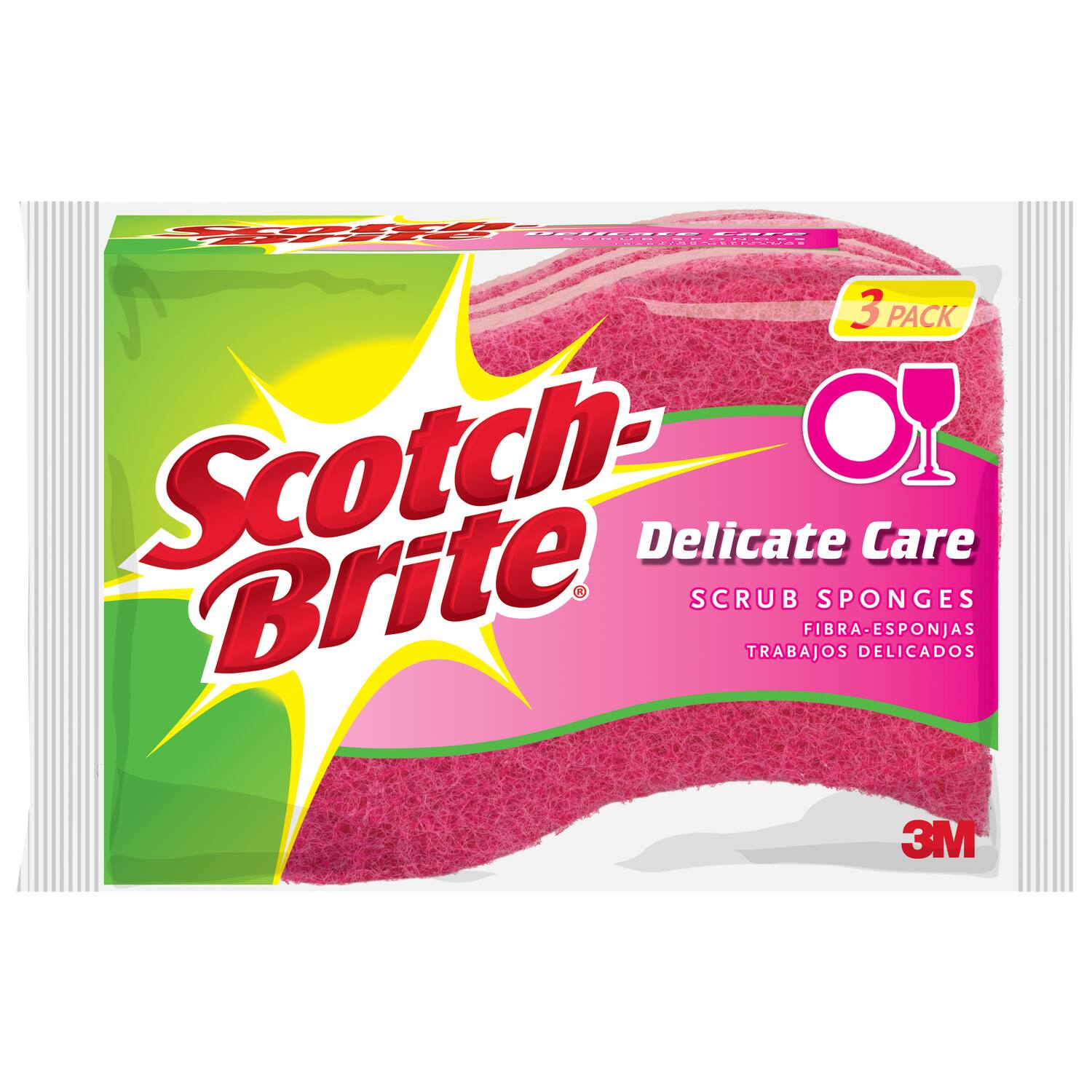 Scotch-Brite Delicate Care Scrub Sponges 3 Pack  
FIBRA-ESPONJAS TRABAJOS DELICADOS  
3M