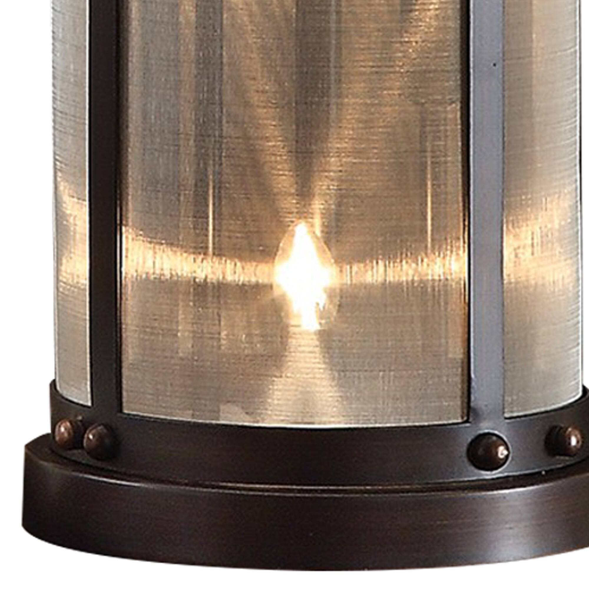 Back. Manhattan Lane - 31 Inch Table Lamp, Classic Drum Fabric Shade, Modern Metal Base - Bronze, Brown.