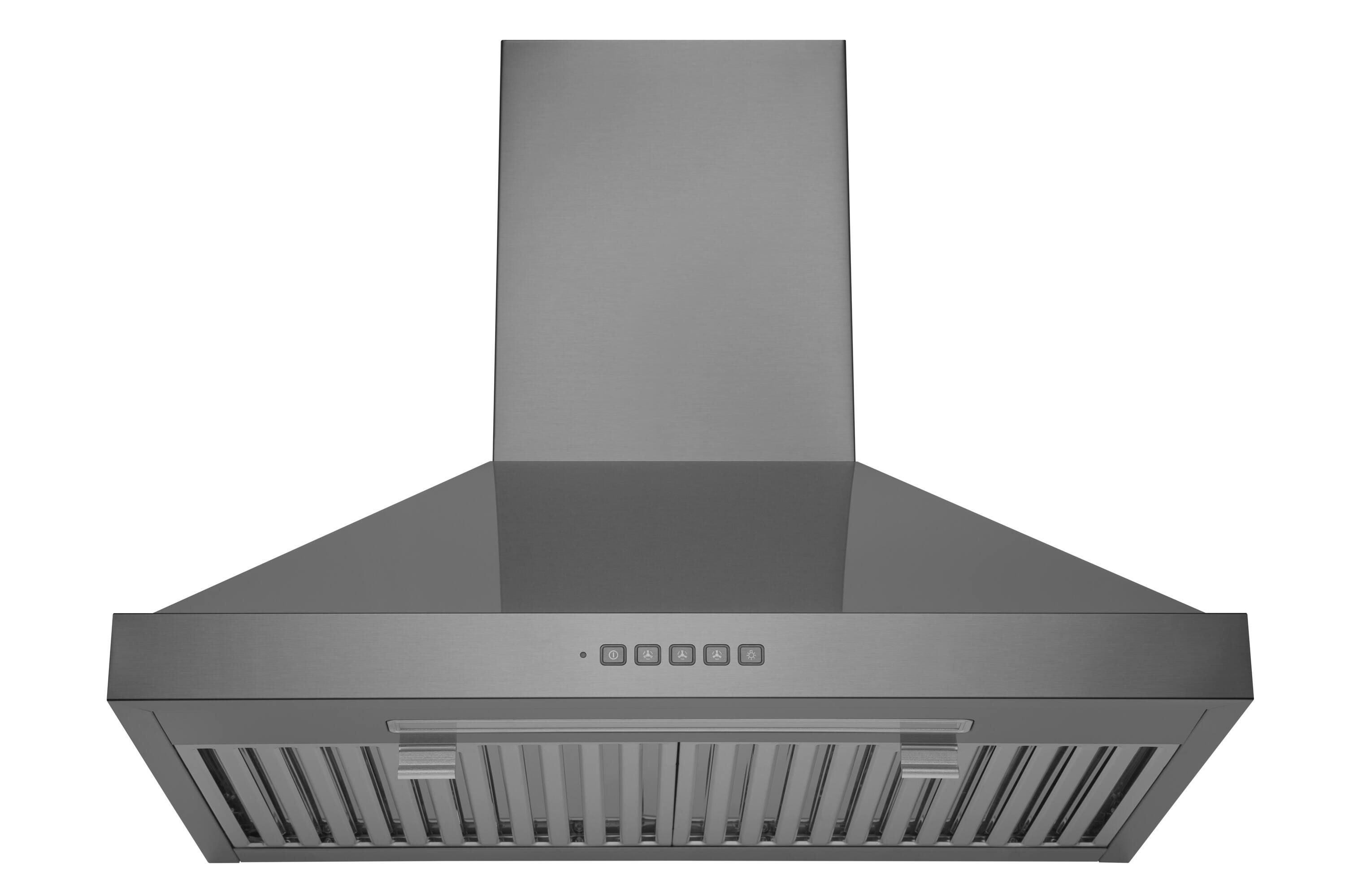 Front. Hauslane - Hauslane WM-590 0-in Convertible Black Stainless Steel Wall-Mounted Range Hood - Black Stainless.