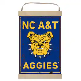 Jardine - North Carolina A&T Aggies Faux Rust Banner Sign - Blue