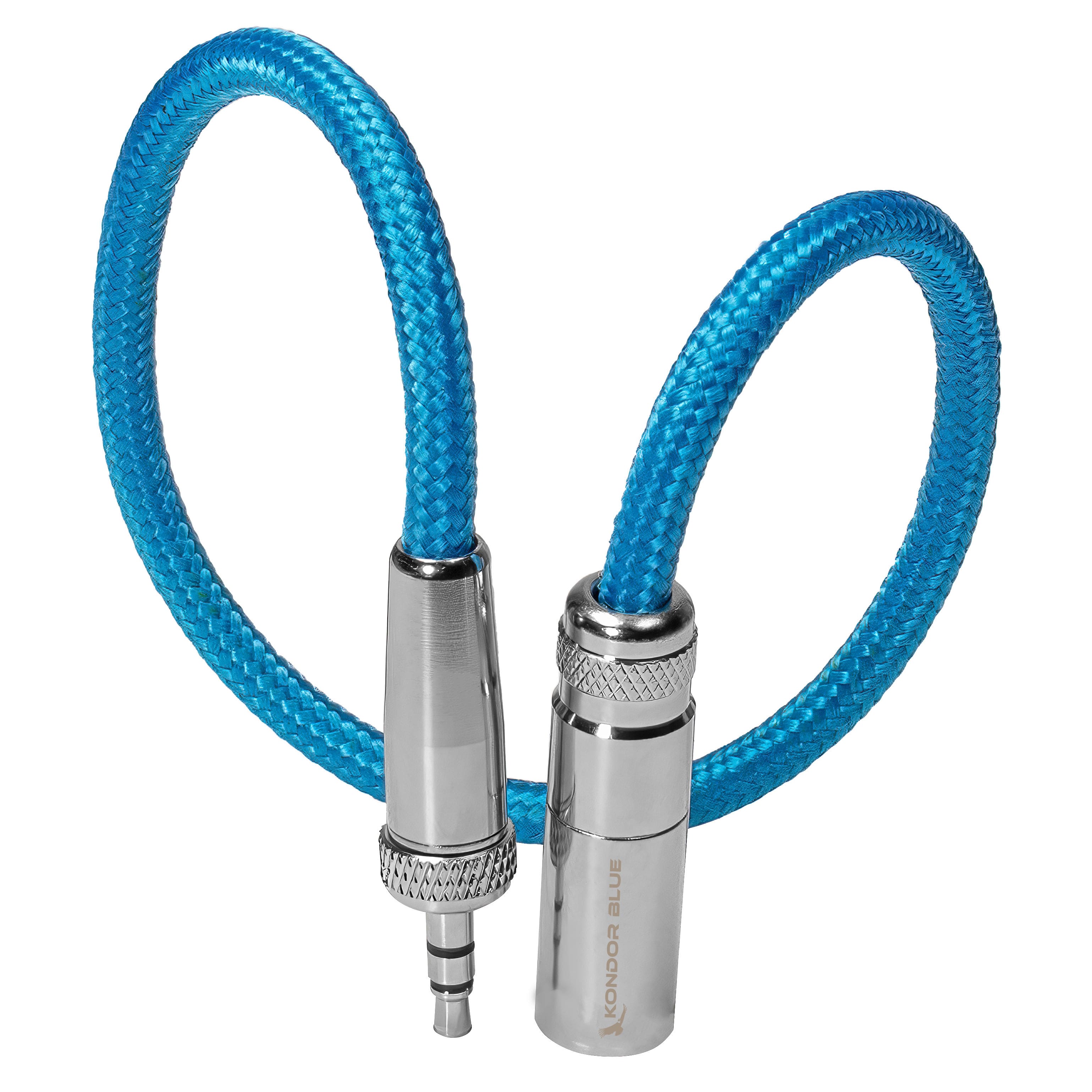 Kondor Blue - 12" Mini XLR to 3.5mm TRS Locking Screw Plug for Lavalier/Lapels | Ultra-Durable with Reinforced Connectors