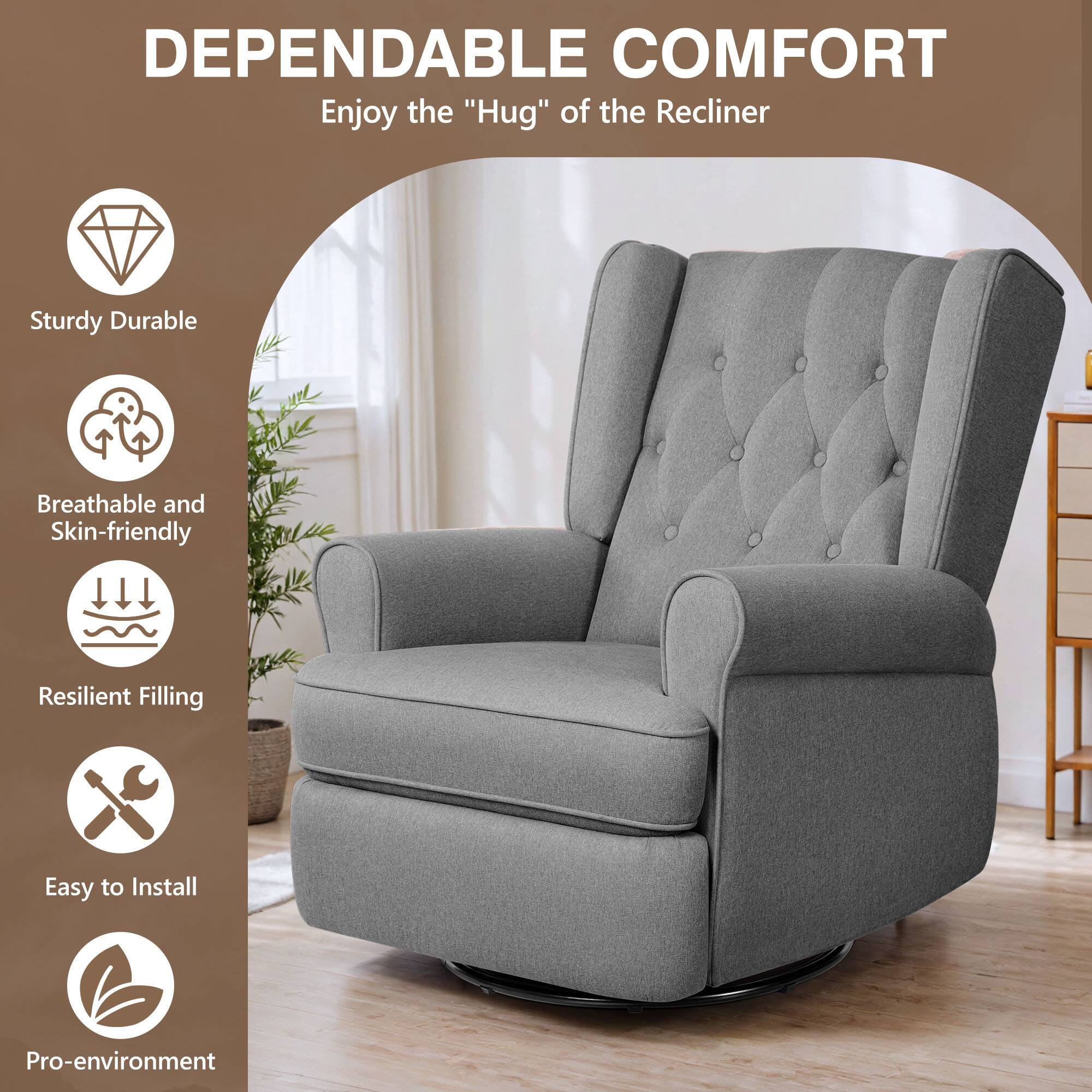 DEPENDABLE COMFORT  
Enjoy the "Hug" of the Recliner

- Sturdy Durable
- Breathable and Skin-friendly
- Resilient Filling
- Easy to Install
- Pro-environment