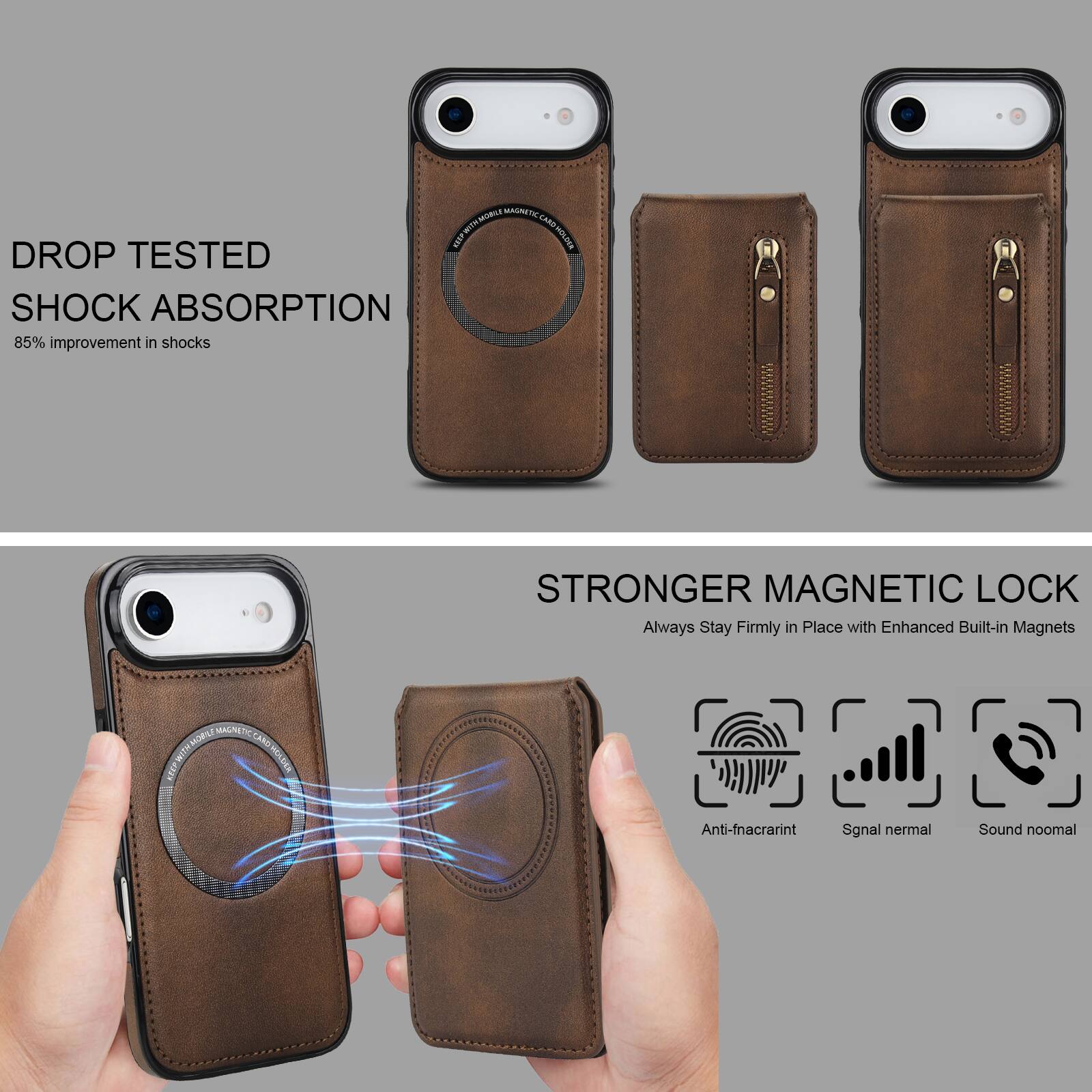 - DROP TESTED SHOCK ABSORPTION
  - 85% improvement in shocks

- STRONGER MAGNETIC LOCK
  - Always Stay Firmly in Place with Enhanced Built-in Magnets

- Anti-fnacrarint
- Signal normal
- Sound noomal