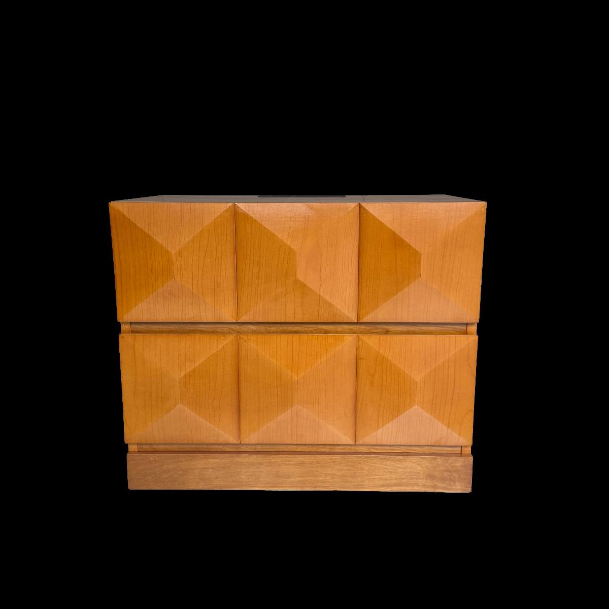 Alt View 1. Loheer - Loheer Charging Station Nightstand, Natural Wood, Two Drawer Bedside Table - Natural Wood.