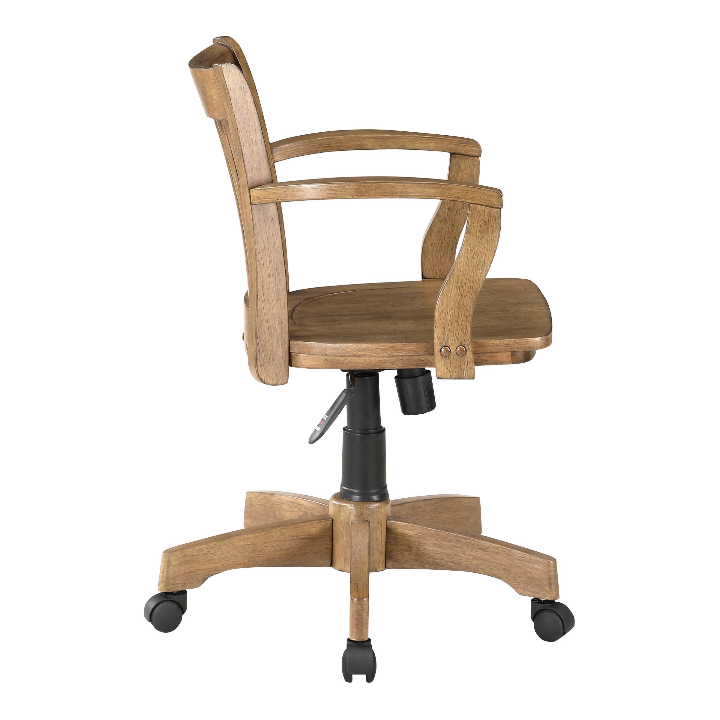 Left. OSP Home Furnishings - Wood Bankers Home Wood Chair - Medium Oak Brown.