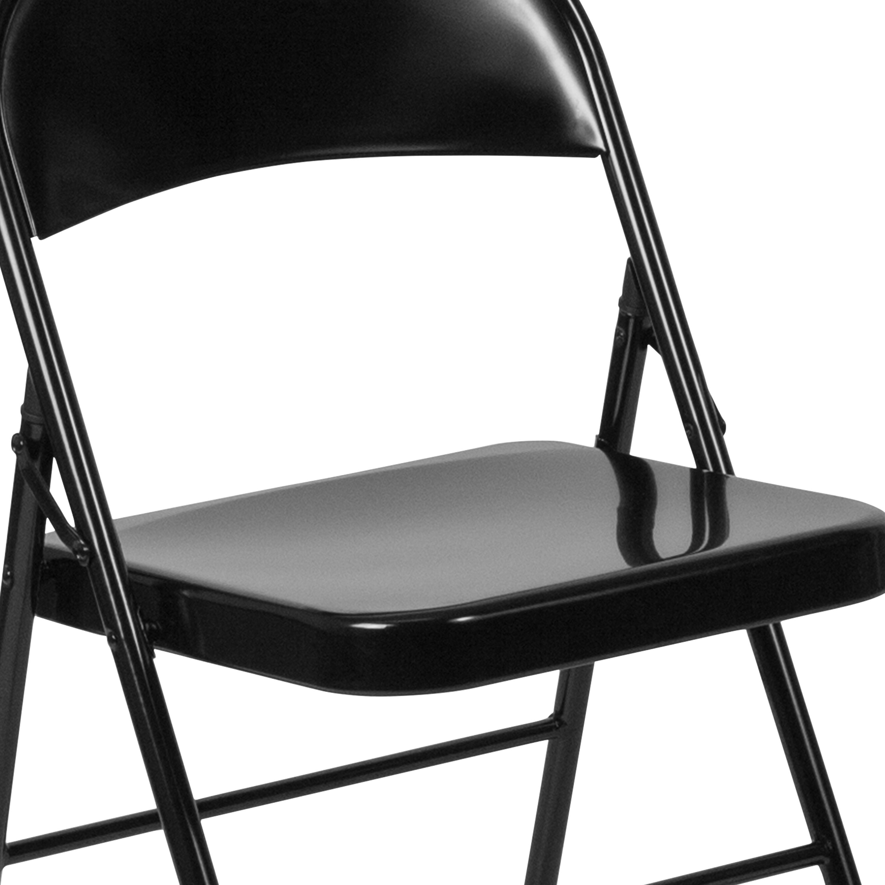 Alt View 9. Emma + Oliver - 2 Pack Home & Office Double Braced Party Events Steel Metal Folding Chair - Black.