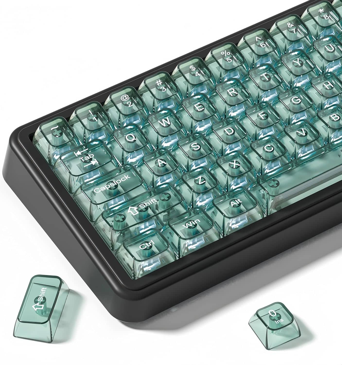 Womier - Clear keycaps,Transparent Crystal keycap Set,Shine Through MDA Profile for Cherry Mx Switches Mechanical Keyboard - TG-Green price history on PriceWatchPro