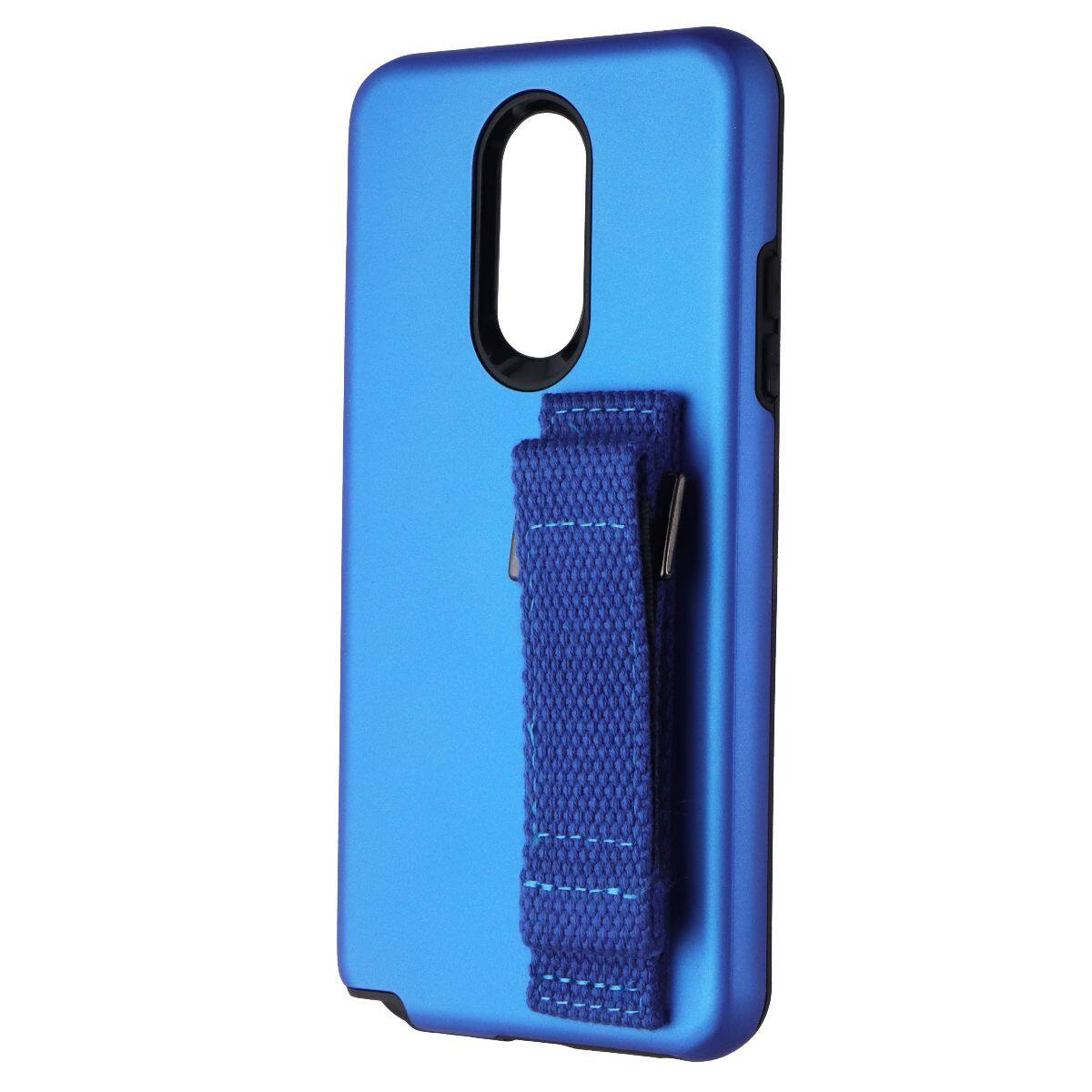 Front. Mybat - Mybat Fuse Hybrid Case with Wristband Stand for LG Stylo 5 - Blue - Blue.