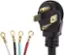 Alt View 12. Smart Choice - 6' 30-Amp 4-Prong Dryer Cord with Eyelet Terminals - black.