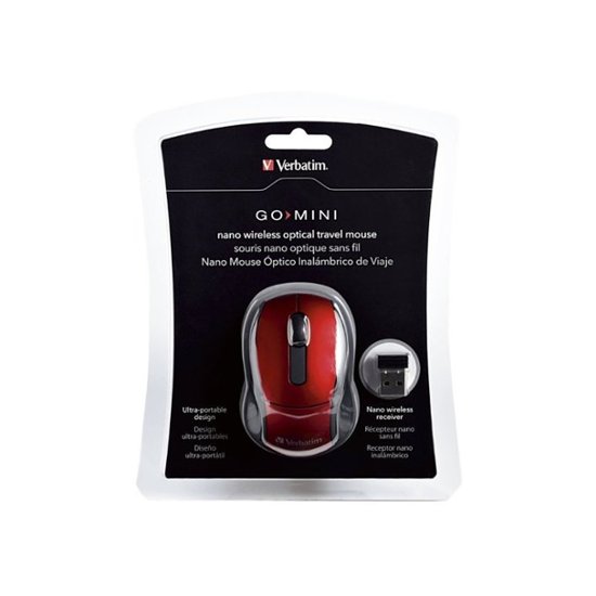 Verbatim - Mini Travel Wireless Optical Mouse - Red