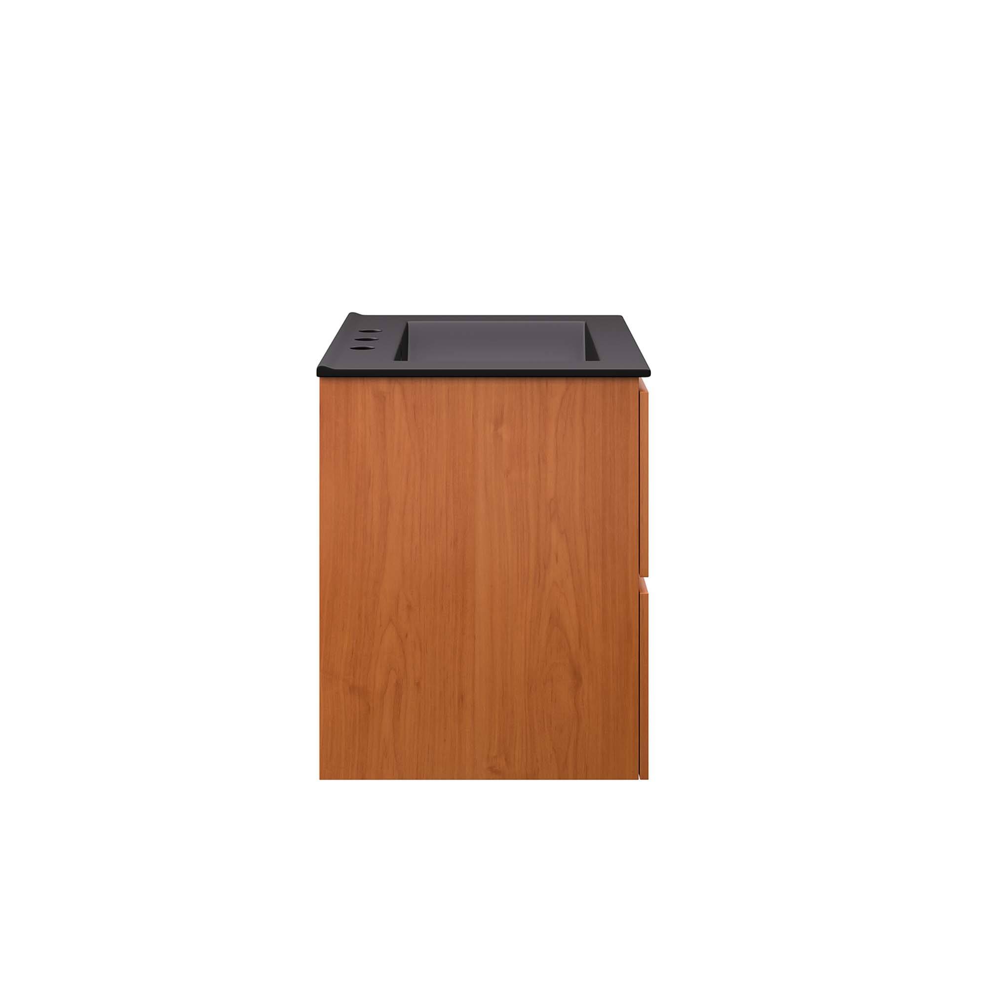 Alt View 1. Modway - Scenic Wall-Mount Bathroom Vanity Basin Included by Modway - Cherry Black.