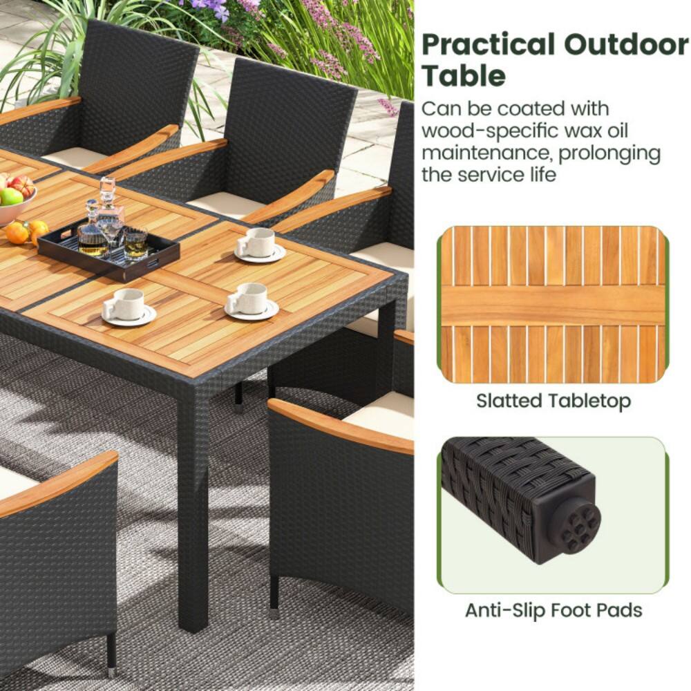 Practical Outdoor Table

Can be coated with wood-specific wax oil maintenance, prolonging the service life

Slatted Tabletop

Anti-Slip Foot Pads