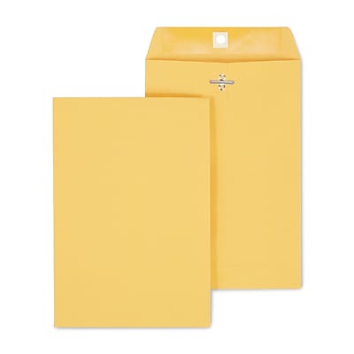 Front. Staples - Clasp & Moistenable Glue Kraft Catalog Envelope, 11 1/2" x 14 1/2", 100/Box - Brown.