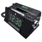 Front Standard. GE - 29298FE1 Corded CID Bedroom Phone Alarm Clock Radio - Black.