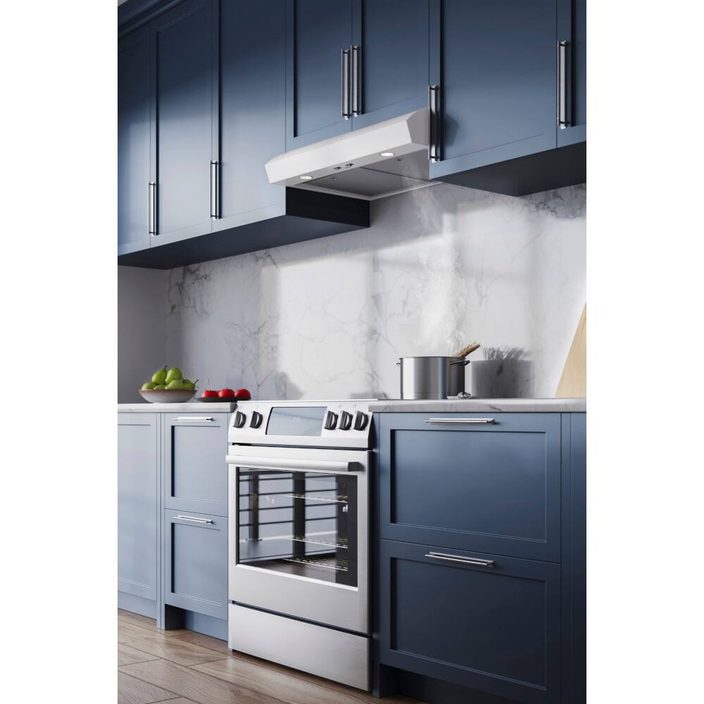 Alt View 11. Broan - Broan-NuTone 30-Inch Under Cabinet Range Hood, ENERGY STAR, 350 Max Blower CFM - White.