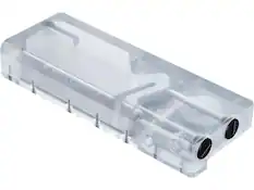 Front. Phanteks - Phanteks Glacier R220C PH-R220C_02 Reservoir for DDC Pump, Acrylic Backplate, RGB Lighting - Transparent.