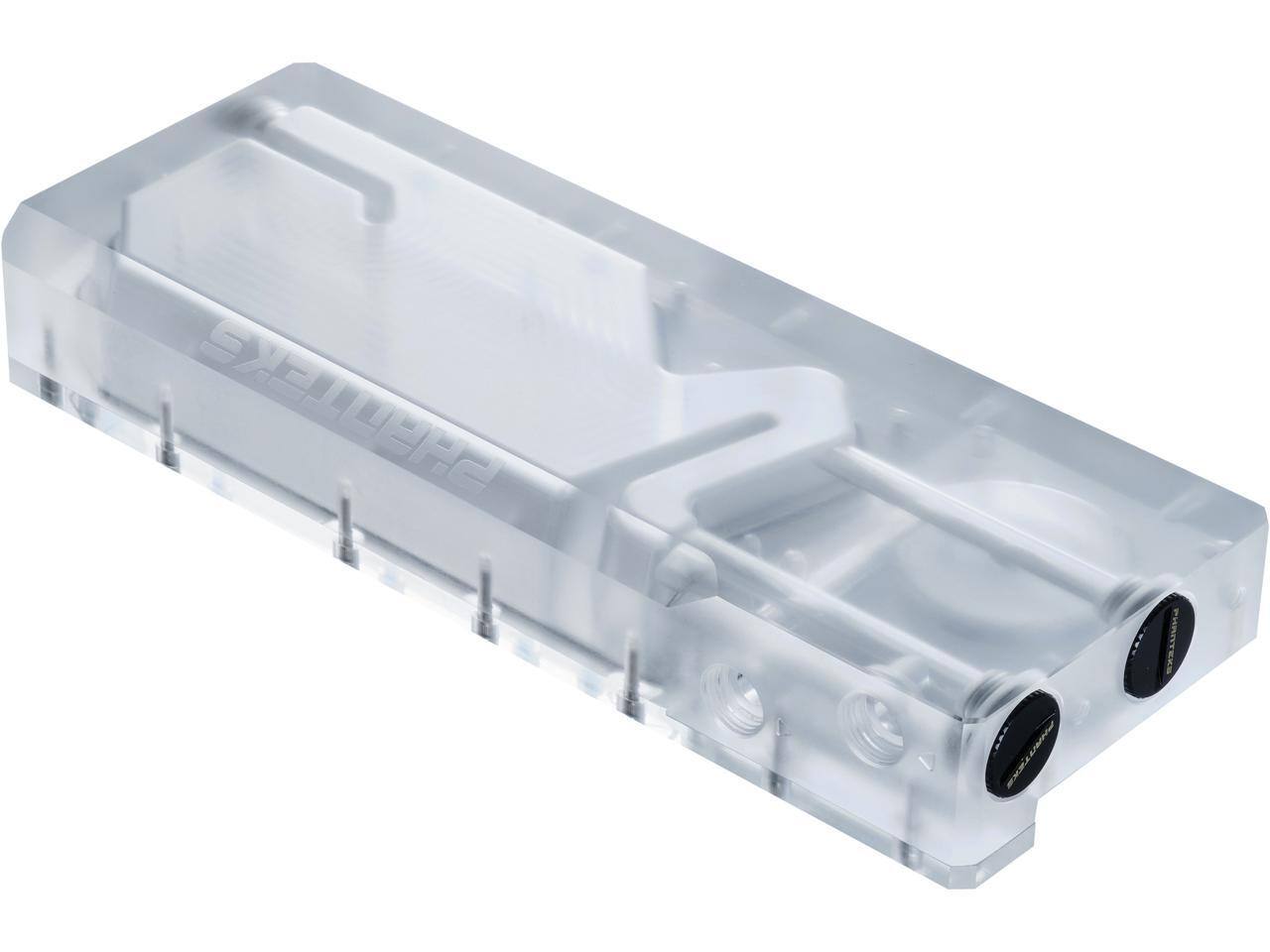 Front. Phanteks - Phanteks Glacier R220C PH-R220C_02 Reservoir with DDC Pump, Acrylic Backplate, RGB Lighting - Transparent.