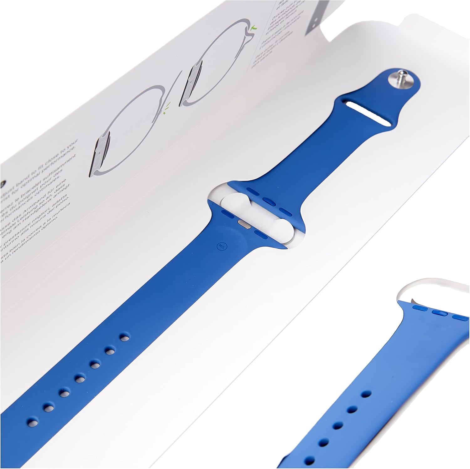 Alt View 1. Apple - Apple Watch Sport Band (44mm) - Linen Blue - Regular - Blue.