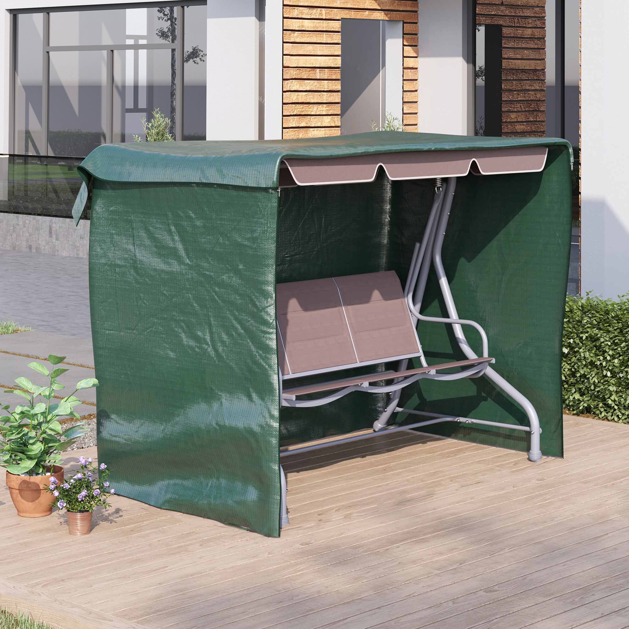 Alt View 1. Outsunny - Patio Swing Cover, Outdoor Garden Furniture Protection Hammock Cover Waterproof 85" X 61" X 59".