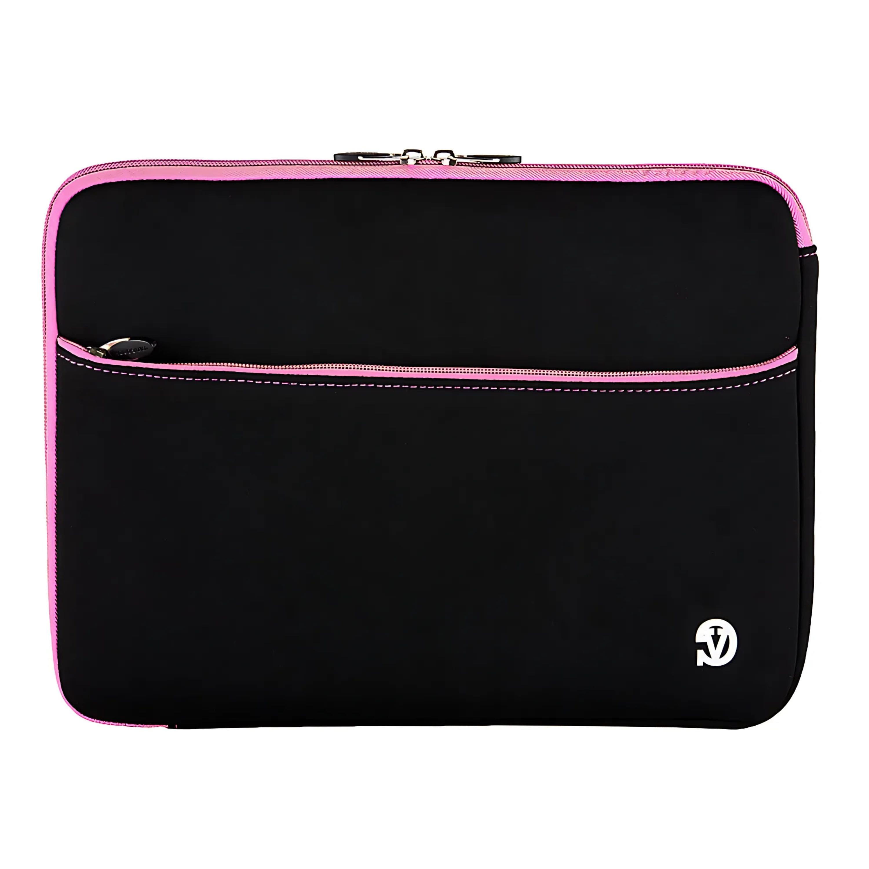 Kitcheniva - Universal Laptop Neoprene Sleeve Carry Case Zipper Bag 13" - Black/Baby Pink
