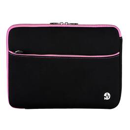 Kitcheniva - Universal Laptop Neoprene Sleeve Carry Case Zipper Bag 13" - Black/Baby Pink