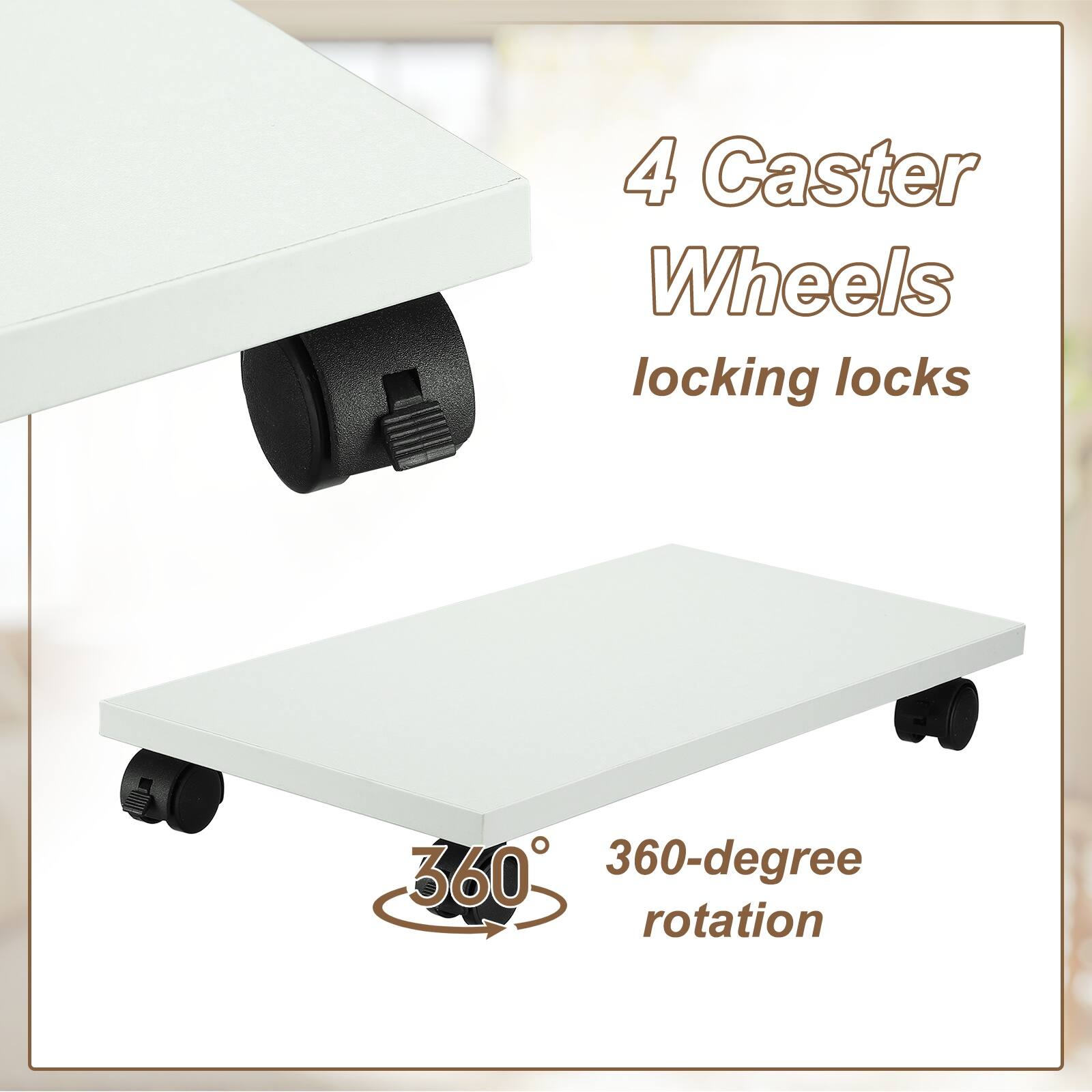4 Caster Wheels locking locks 360-degree rotation