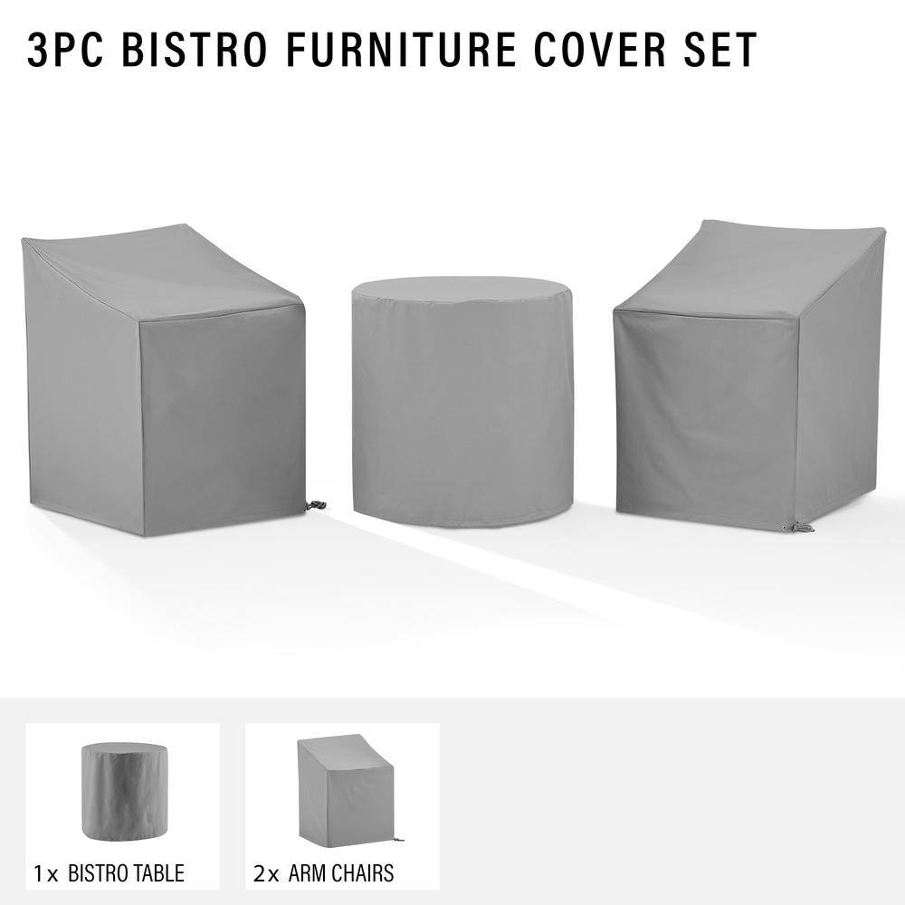 3PC BISTRO FURNITURE COVER SET  
1 x BISTRO TABLE  
2 x ARM CHAIRS