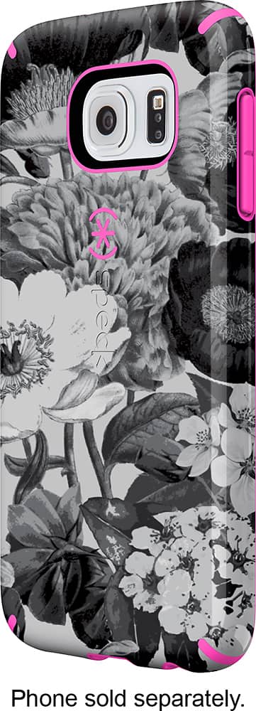 Front. Speck - Candyshell Inked Case for Samsung Galaxy S 6 Cell Phones - Gray/Pink.