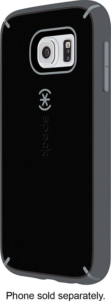 Front. Speck - Mightyshell Case for Samsung Galaxy S 6 Cell Phones - Black/Gray.