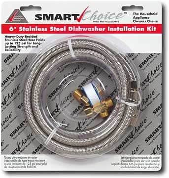 Frigidaire - 6' Stainless Dishwasher Hook-Up Kit - White-Front_Standard 